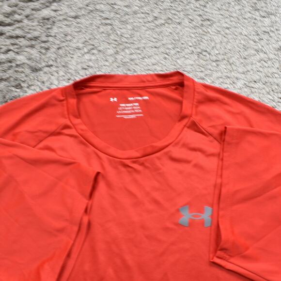 Under Armour Men's Adult Sz 2XL Tee Shirt T Red Tech Tee Gym Run Athletic Casual - Picture 7 of 8